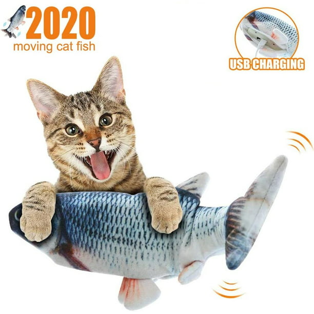 Floppy Fish Cat Dog Activity Toys 3 Pack Realistic Interesting Plush Fish Dancing Moving Electric Interactive Fish Toys Kitten Kicker Toy Gifts for Kitty Puppy